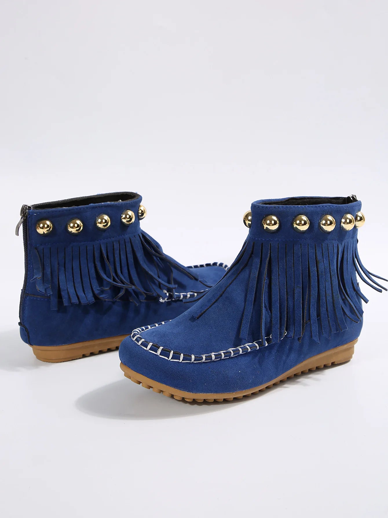 Women Boots Winter New Vintage Fringe Ankle Boots Women Side Zipper Casual Shoes Round Toe Ladies Snow Boots Zapatos De Mujer