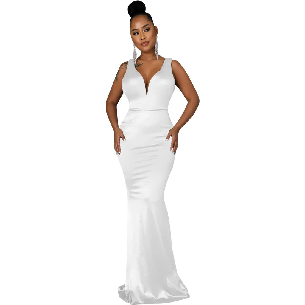Sexy Fashion Deep V-Neck Dress Women's Dress JX5604