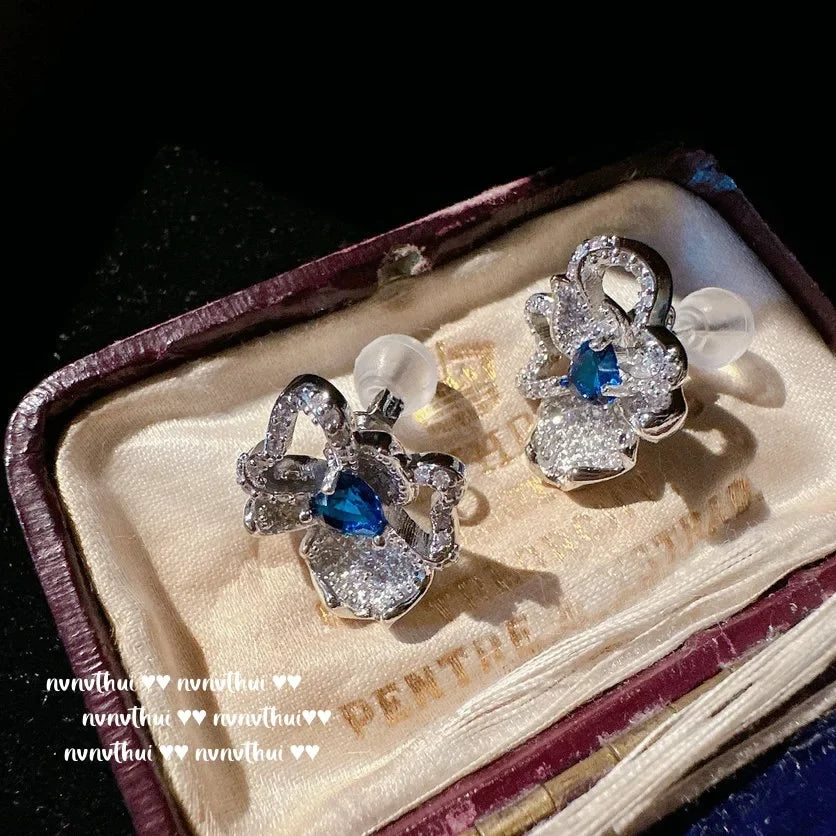 925 Silver Carved Flower Cubic Zirconia Jewelry Set for Women
