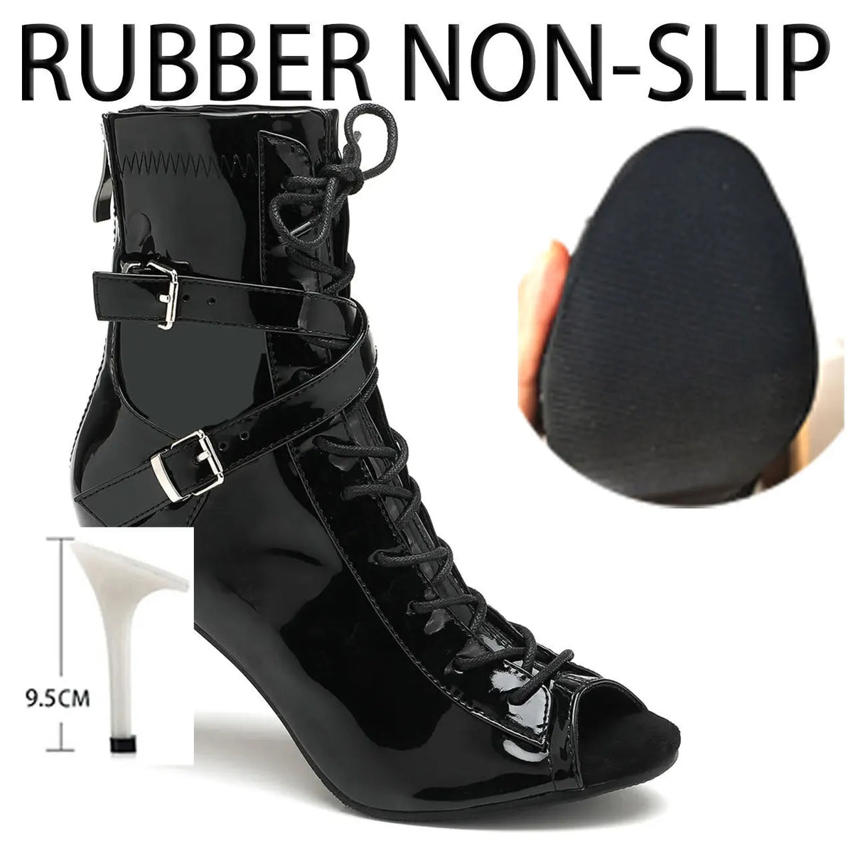 Lace Up High Heel Jazz Dance Ankle Boots for Women