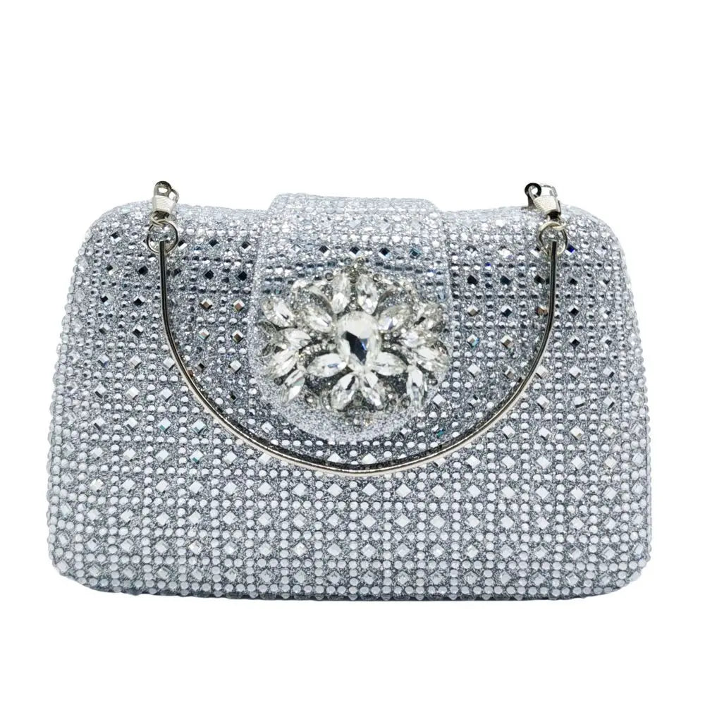 XIYUAN Lady Crystals Evening Bags Women 2024 Sparkling Diamond Evening Handbags Metal Clutch Purses And Handbag Wedding Purse
