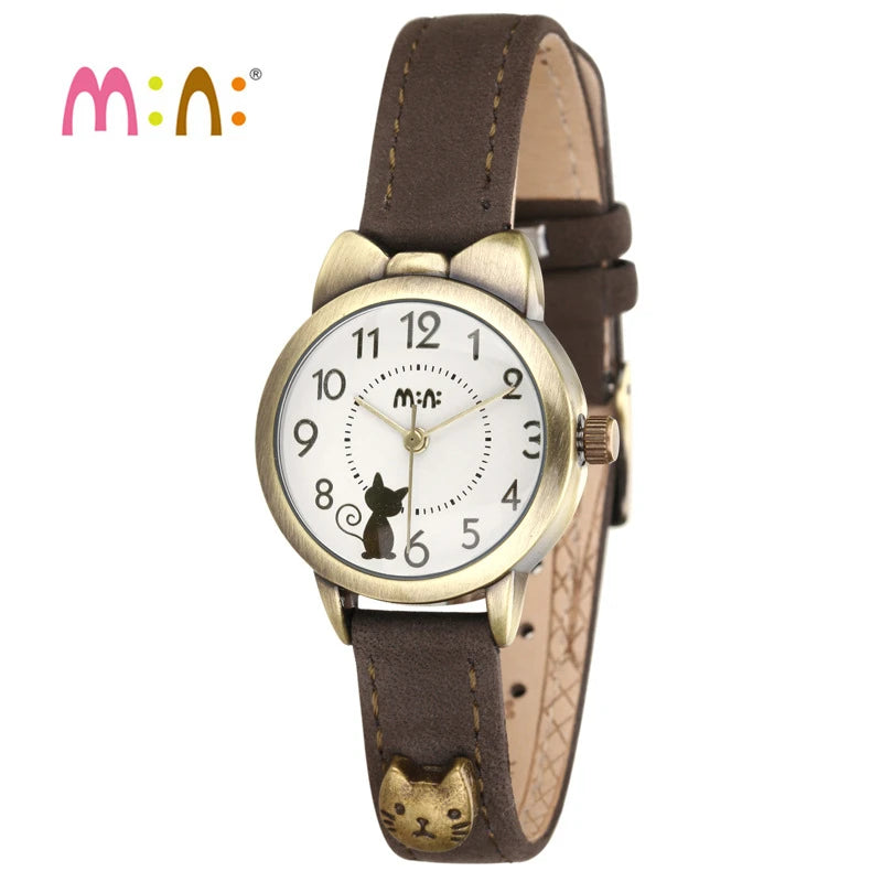 Montre M:N: Brand Fashion Watch Ladies Luxury Hand-made 3D Cat Girl Gift Quartz Wristwatch Waterproof for Women 2025 Reloj Mujer