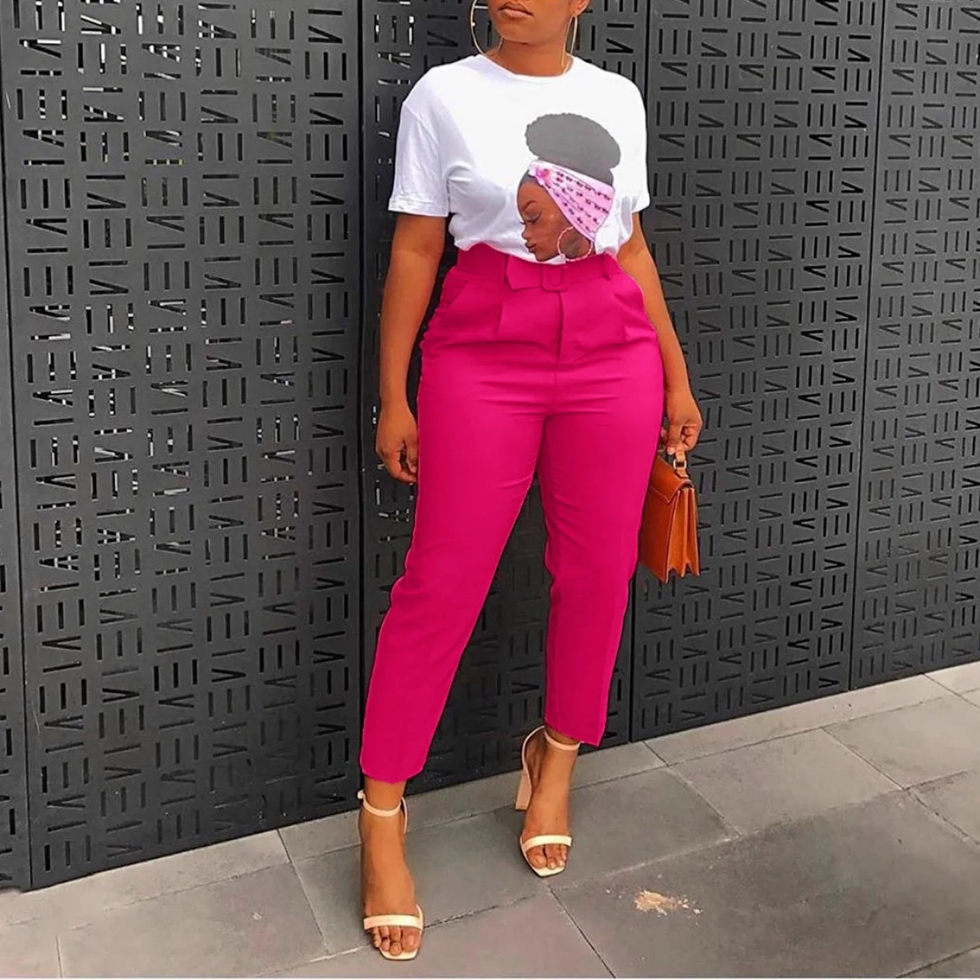 Office Pants Women 2024 Professional High Waisted Belt Waisted Straight Fashion African Business Work Wear Long Trousers Pants