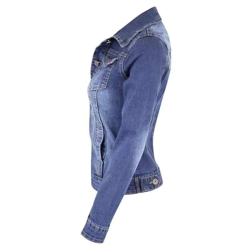 2024 New Short Denim Jackets Women autumn Wash Long Sleeve Vintage Casual Jean Jacket Bomber Denim Coat ladies jacket outerwear