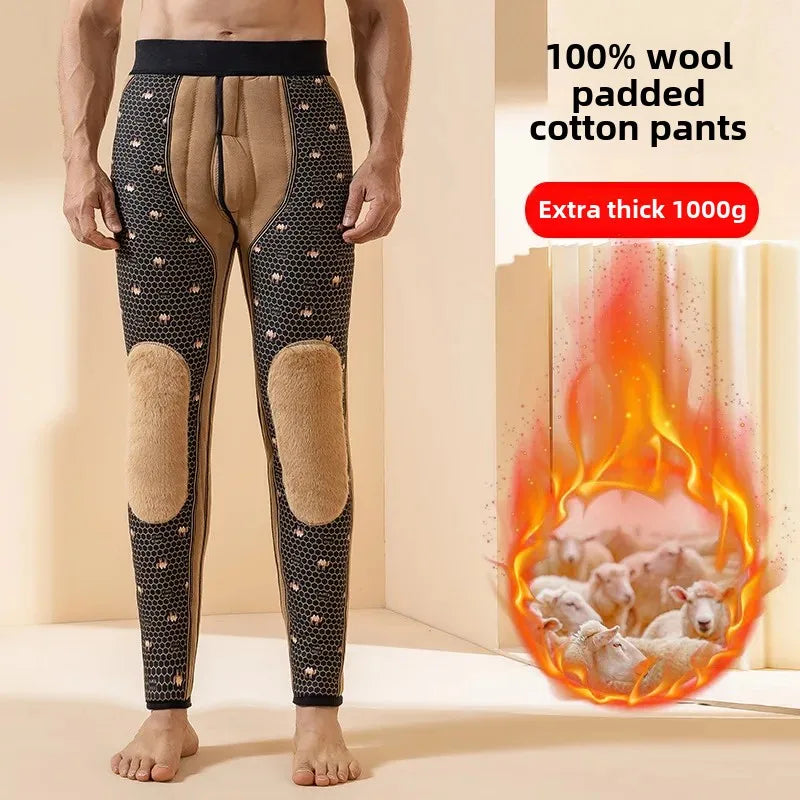 Thickened Fleece-Lined Warm Cotton Pants For Middle-Aged And Elderly High-Waisted Protective Knee Pants Winter Casual Pants