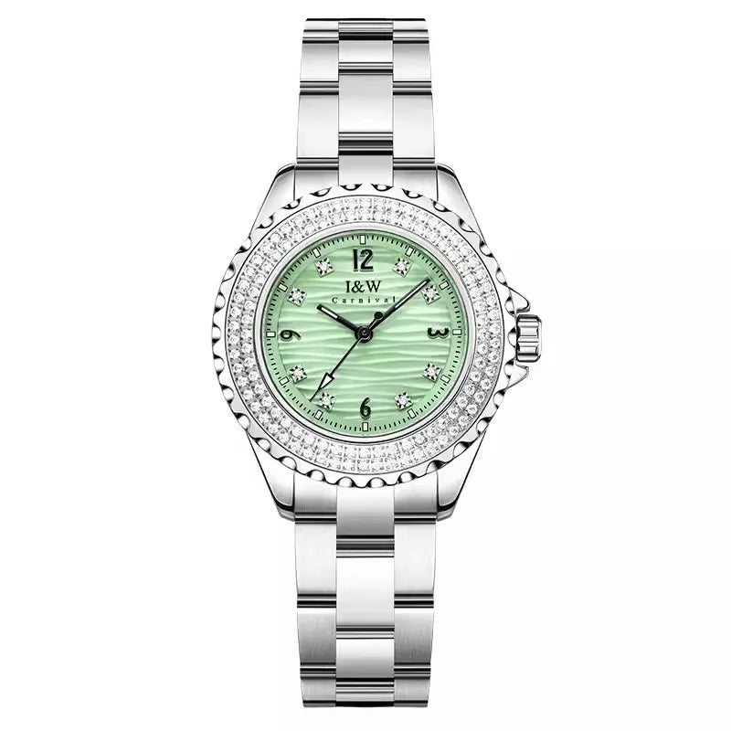 CARNIVAL Woman Fashion Quartz Wristwatches Ladies Brand Luxury Rose Gold Silver Watches Waterproof for Women Relojes De Mujer