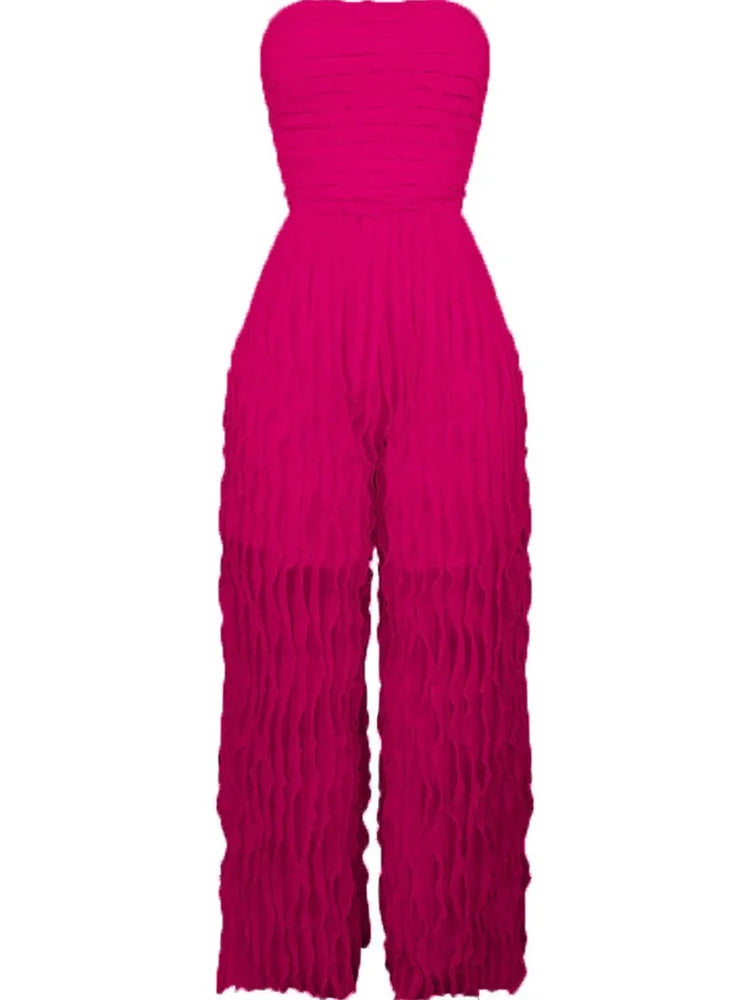 Wmstar Jumpsuit Women Fashionable Elegant Strapless Sexy with Wave Pattern Sleeveless Comfortable Soft Wholesale Dropshipping