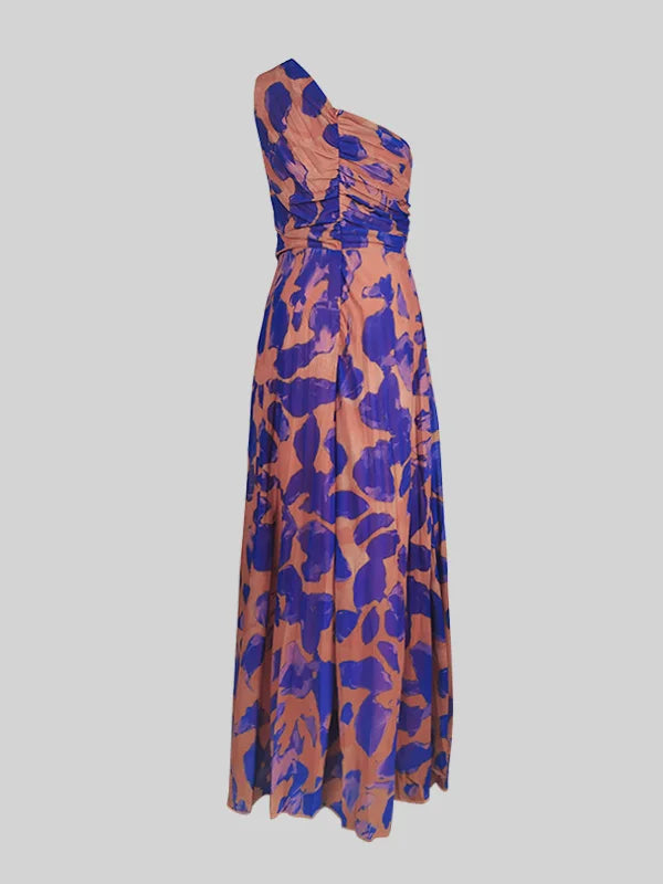 Krisstarsgirls Women's Evening Party Dresses 2025 Summer Spring Leopard Pleated Split-Side Sleeveless Rhinestone Maxi Dresses