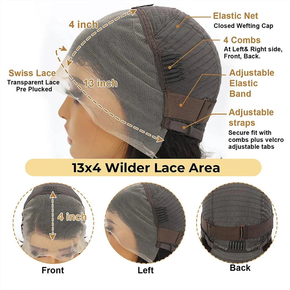 Pixie Cut Wig Transparent Lace Human Hair Wigs For Women Straight 13X4 Lace Frontal Wigs Brazilian Remy Hair Wigs Short Bob Wig