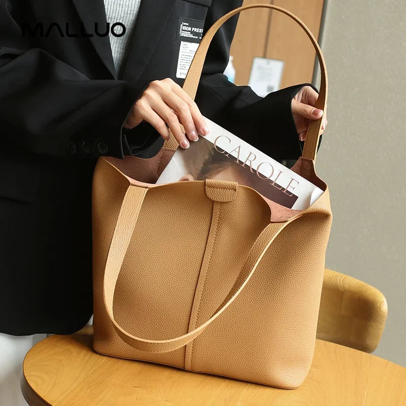 Genuine Leather Designer Luxury Bag Large Capacity Fashionable Casual Shoulder Bag Commuting work handbag for women office