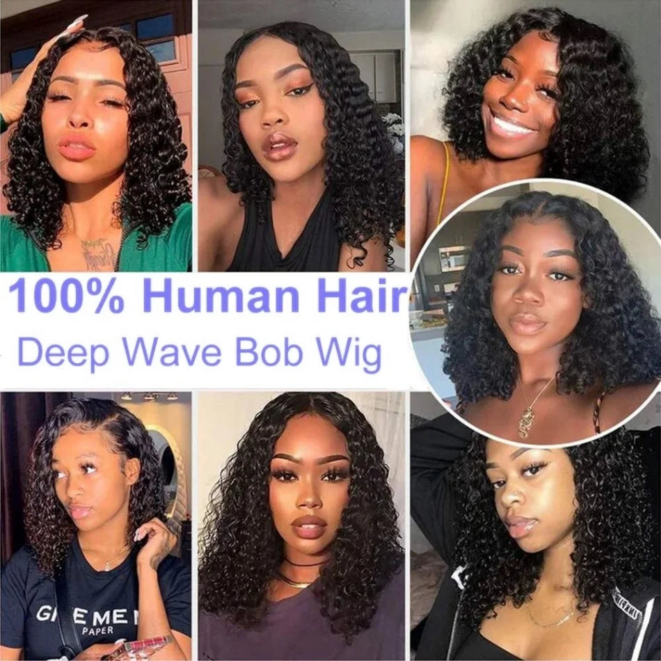 100% Curly Human Hair Glueless Wigs 13x6 Hd Lace Front Wig Jerry Burmese Curly Closure Frontal Short Bob Ready to Wear And Go