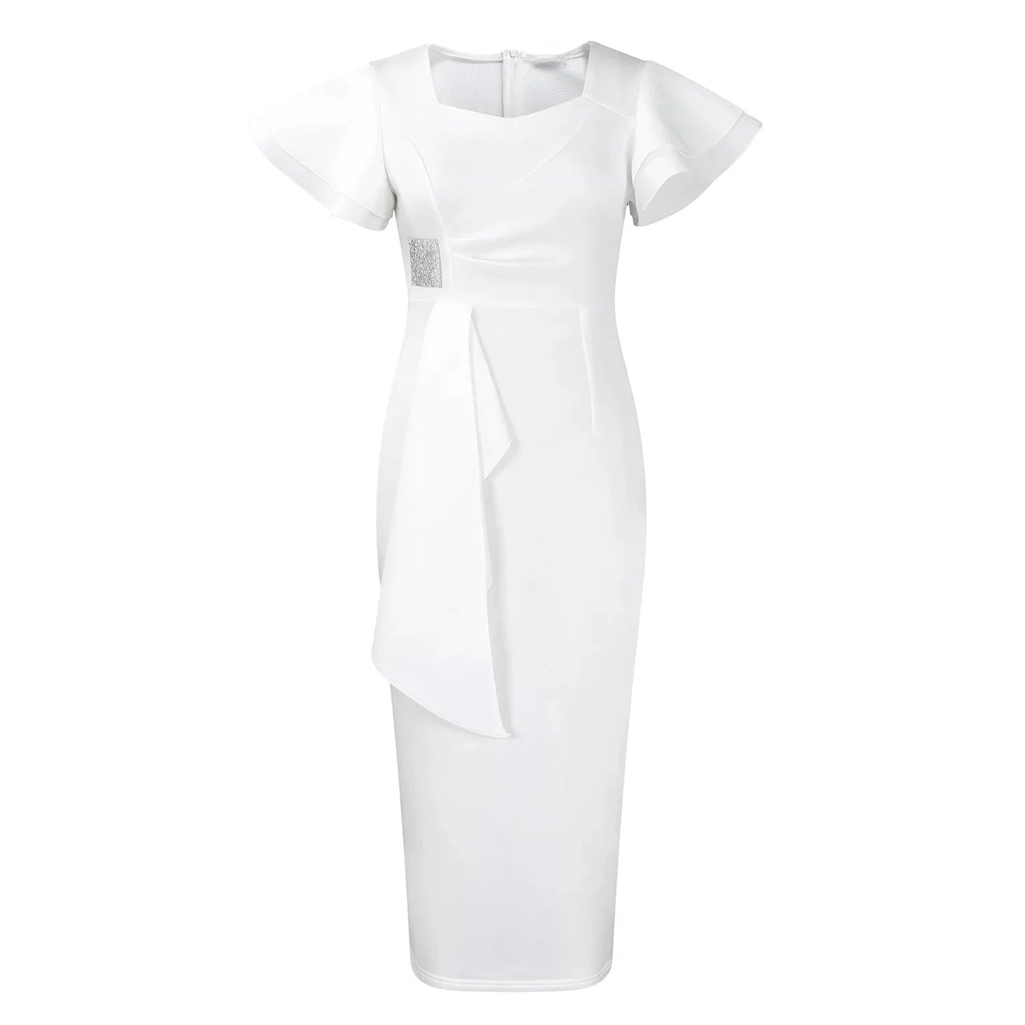 Elegant Pure Color African Style Wrap Dress D3310 New Fashionable Transoceanic Dress with Lace Trim Elegant African Dress