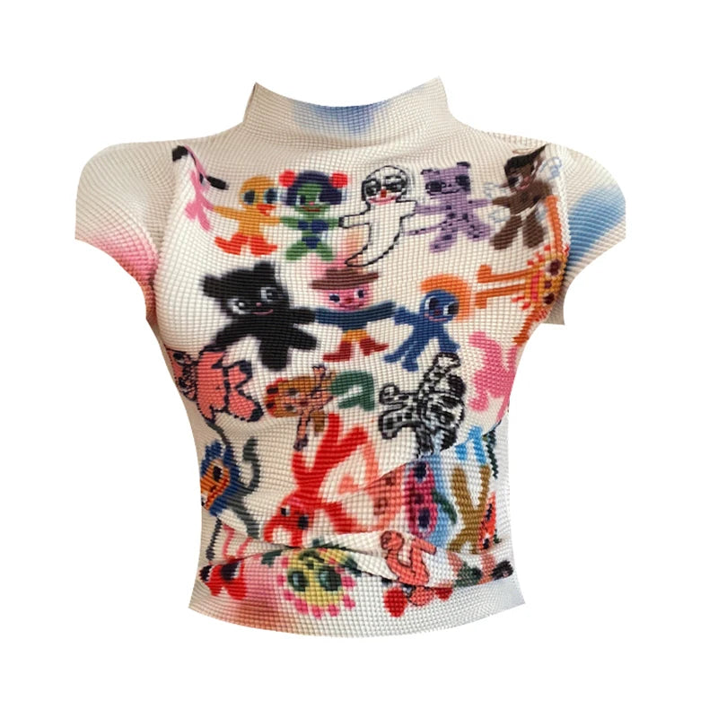 Women's T-shirt Harajuku Korean Y2k Graphic Print Short Sleeve Tee Top Clothes Fashion Vintage Streetwear O-Neck T-shirts Summer