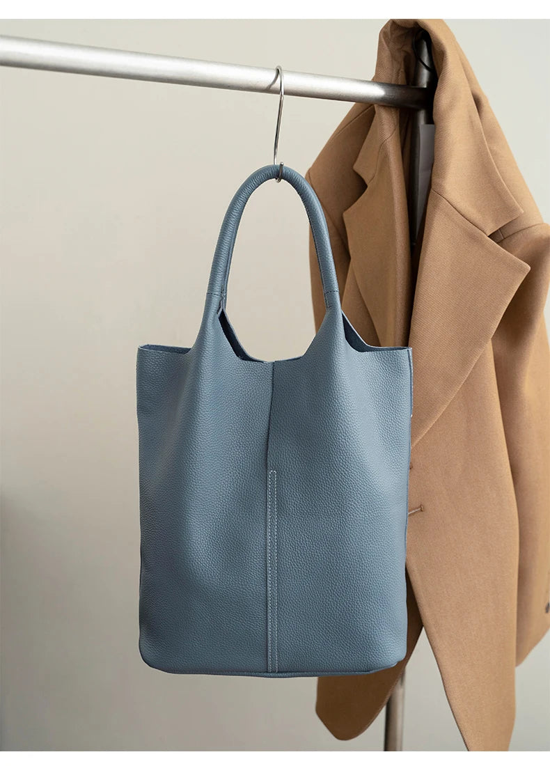 Bucket Bag Ladies Luxury Women Tote Bag Casual Genuine Cow Leather Shoulder Bags ladies Tote Handbags Big Shopper Bag for Female