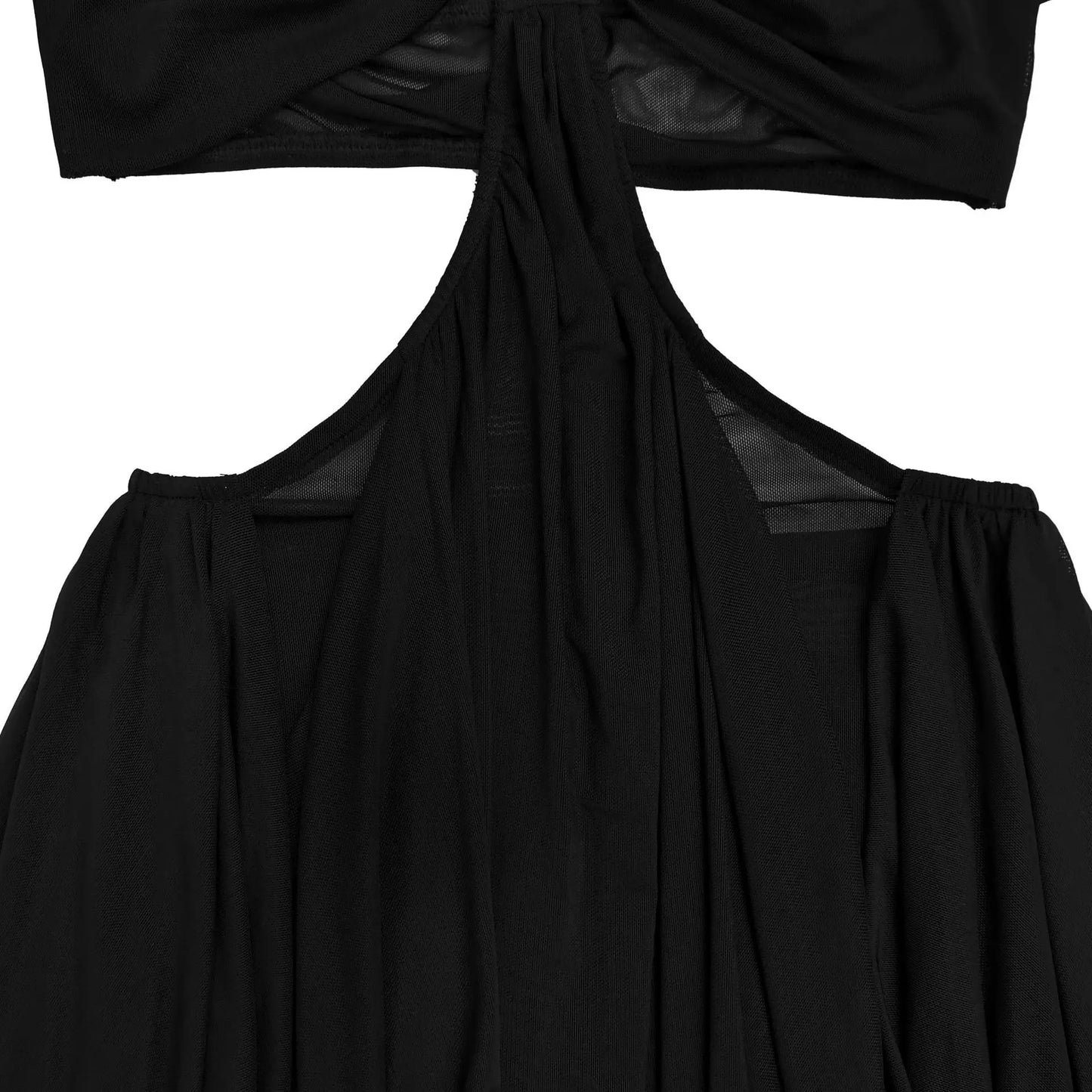 Joskaa 2025 Women's Elegant One Shoulder Strapless Mesh Irregular Maxi Dress Sexy Hollow Backless Skinny Evening Gown Clubwear