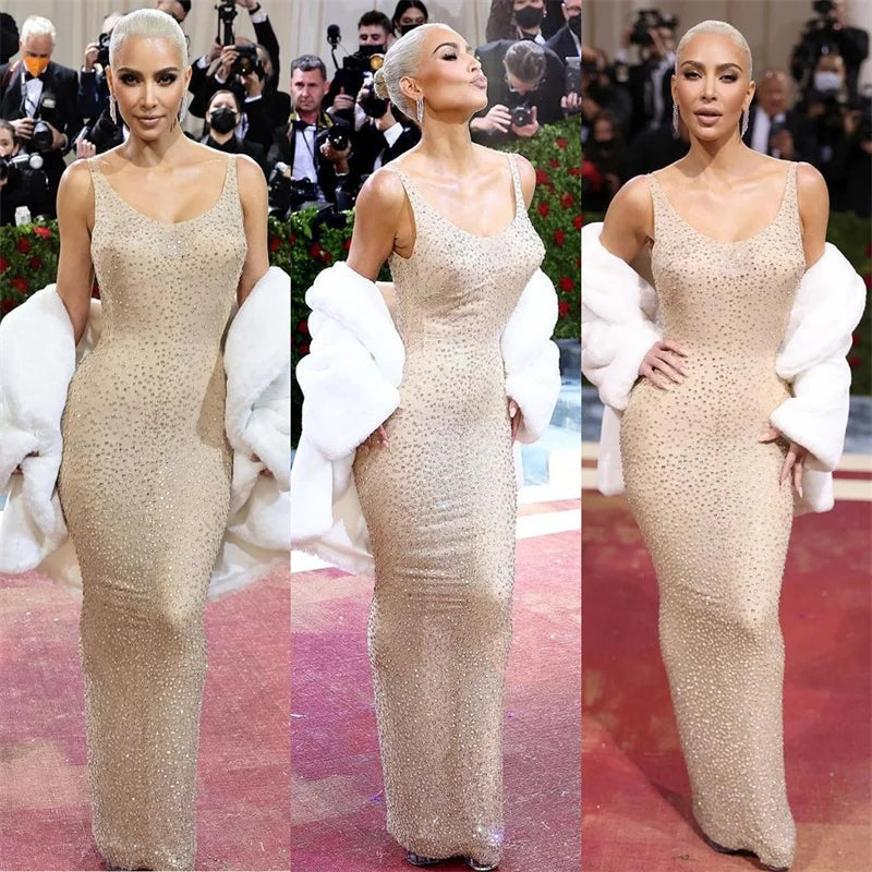 Sparkly Diamonds Rhinestone Bodycon Maxi Dresses for Women Wedding Evening Backless Night Party Club Celebrity Even Dresses Robe