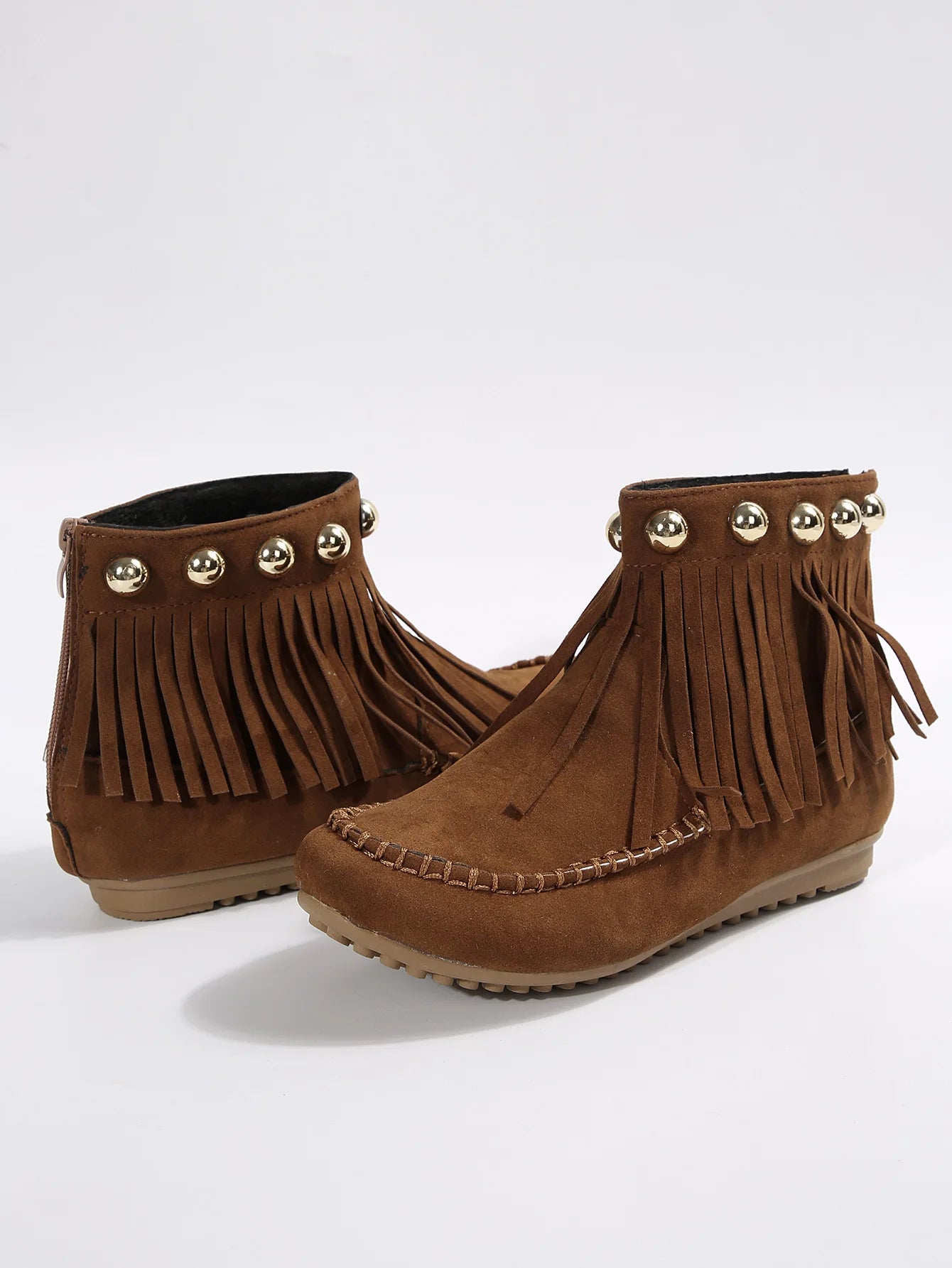 Women Boots Winter New Vintage Fringe Ankle Boots Women Side Zipper Casual Shoes Round Toe Ladies Snow Boots Zapatos De Mujer