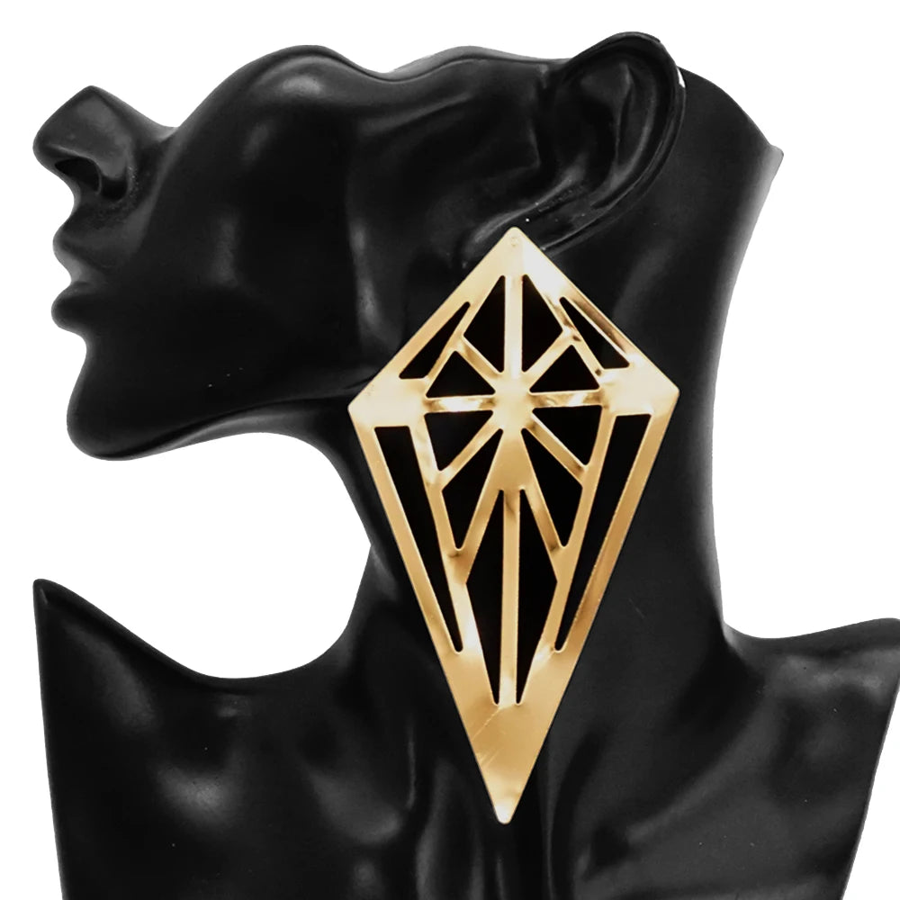 Fashion Jewelry Big Gold Color Round Geometric Earrings Dangle Drop Earrings For Women African Wedding Party Gifts