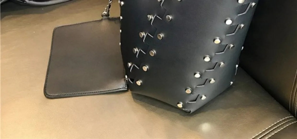 Original Designer Brand Chain Bucket Bag New Handbag Rivet Shoulder Bags for Women Сумка Женская
