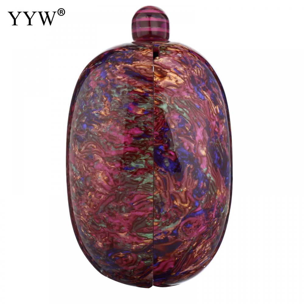 YYW Design Shell Acrylic Clutch Purse Women Marble Bag Luxury Elegant Lady Evening Bag Roud Cute Purple Handbag Shoulder Bags