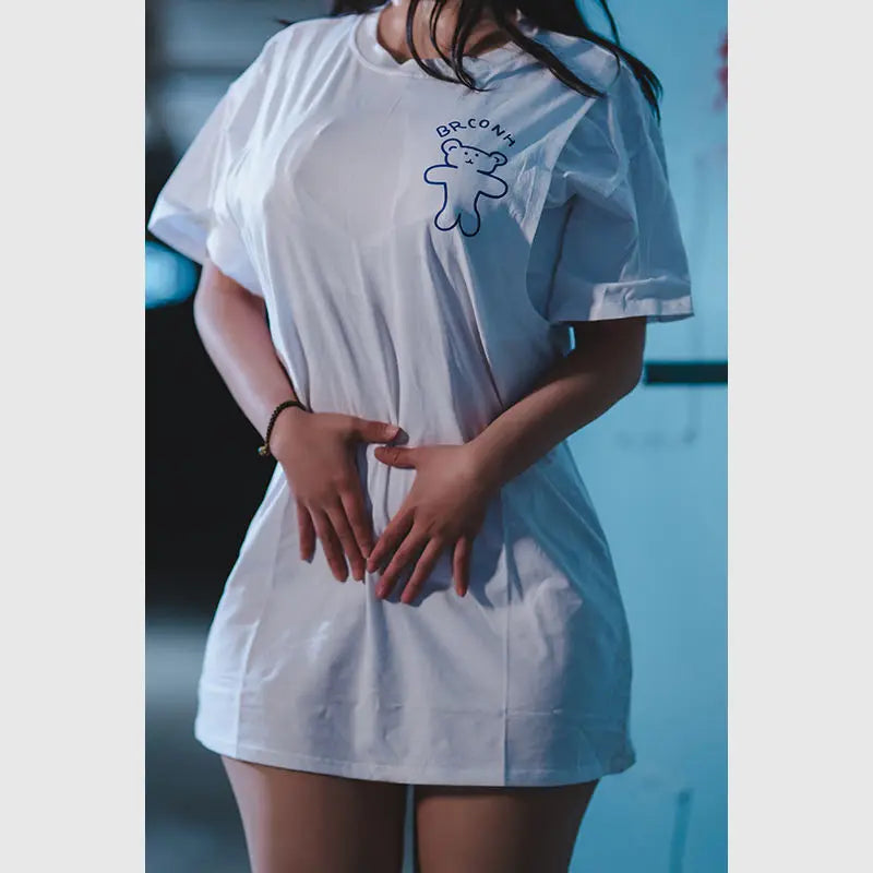 Woman Sexy Outdoor Sex T-Shirts Chest Exposed Costume Open Hole Shirt Erotic Breast Couple White Tanks Interesting Shirts