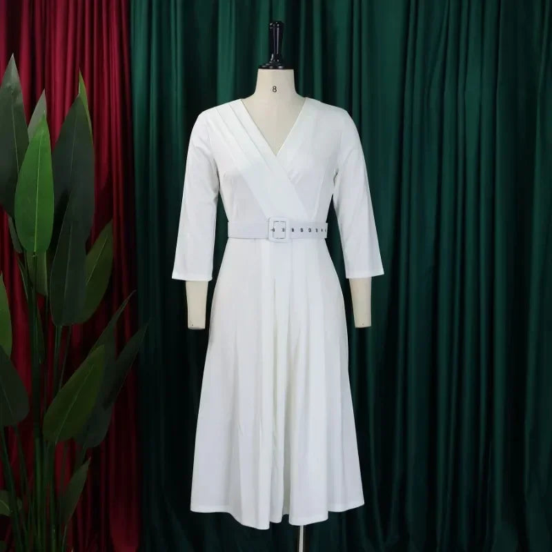 African Dresses For Women Elegant Polyester New Muslim Fashion Abayas Dashiki Robe Kaftan Midi Dress Turkish Africa Clothing