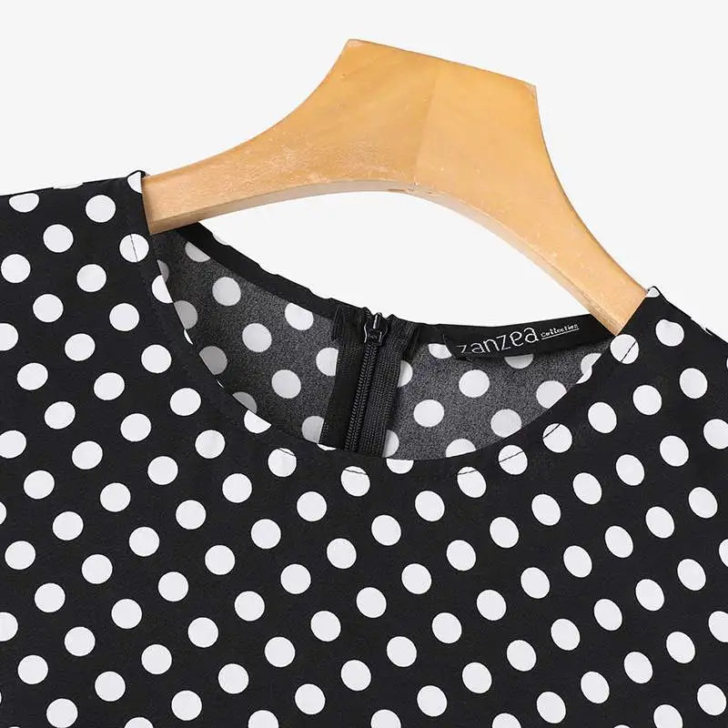 ZANZEA Bohemian Point Dot Printed Dress Women Summer Vestidos 2024 Elegant Sexy Sleeveless Casual Loose Vintage Beach Sundress