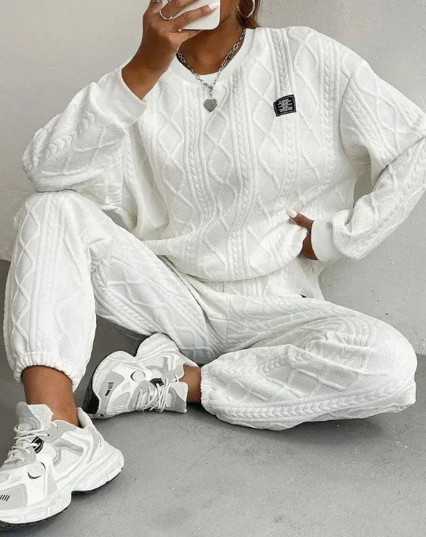 Casual Two Piece Sets Womens Outifits Streetwear Autumn and Winter 2024 New Long Sleeved Round Neck Hoodie and Y2k Pants Suit