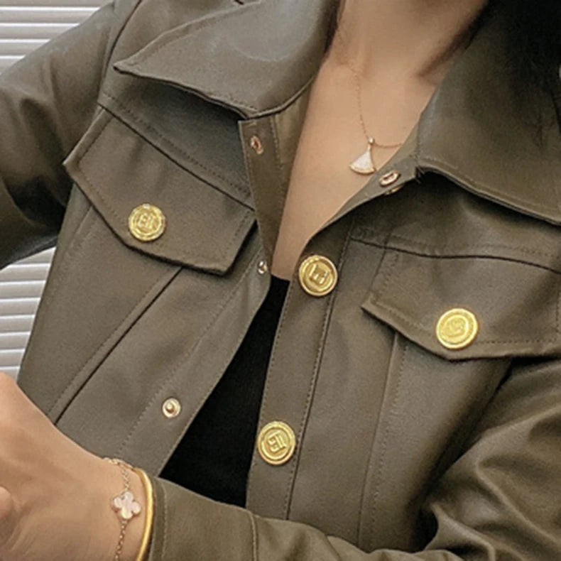 2025 Autumn New Short Style Coat Women's Leather Jacke Clothing