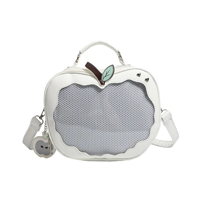 Women's multifunction handbag cute sweet apple shape fashion design large capacity handbag  new versatile niche transparent bag