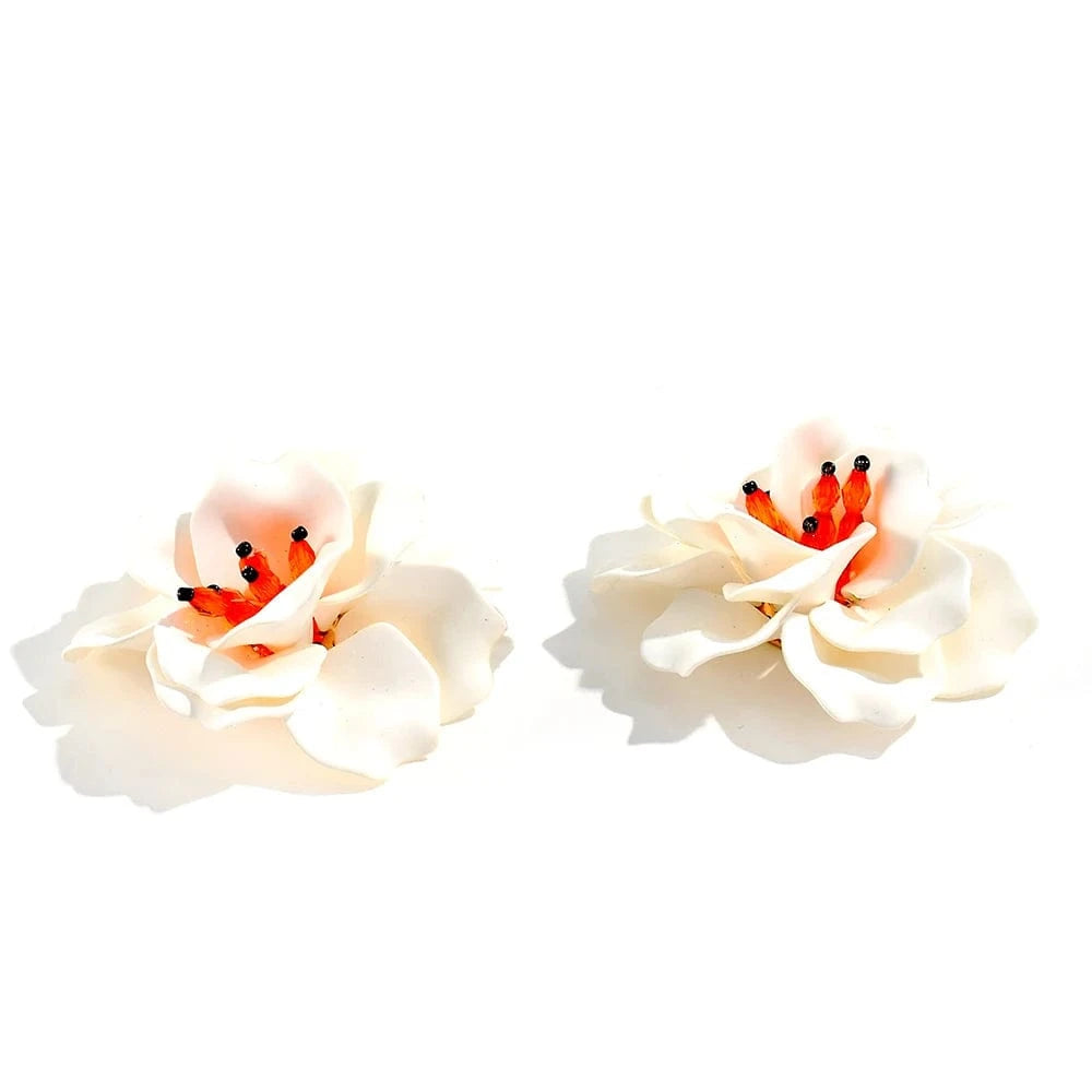 Exaggerated Ethnic Handmade Flower Drop Earrings Bohemian Acrylic Lovely Earrings High Quality Statement Female Jewelry