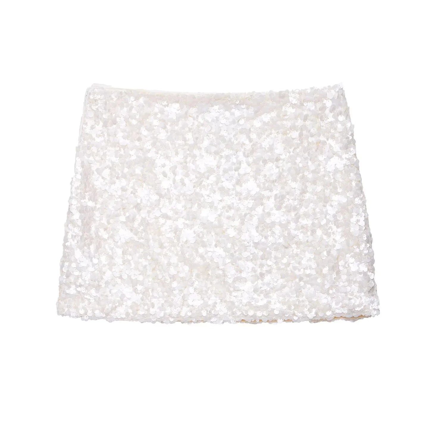TRAFZA 2025 Spring Summer Sexy Butter Yellow Women Skirts Fashion Streetwear Beading Solid Straight Chic Ladies Mini Skirts