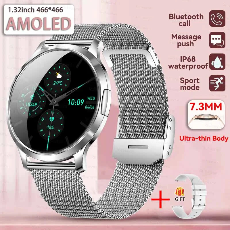 2025 New Smart Watch For Women 1.32"HD AMOLED Screen IP68 Waterproof Heart Rate Women Health Ladies Smartwatches For Android ios