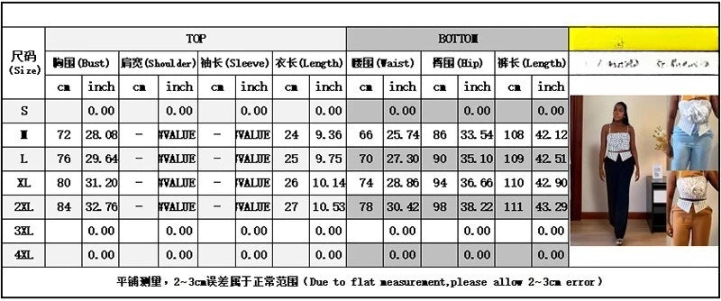 CM.YAYA Fashion Women's Set Striped Strap Floral Applique Crop Top and Wide Leg Pants Suit 2025 Two 2Piece Sets Outfit Tracksuit