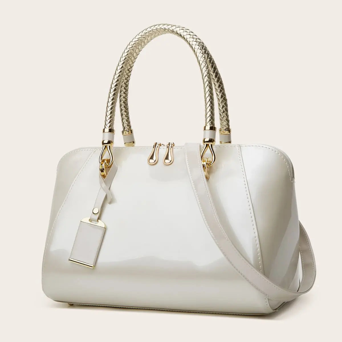 ABQP New Women's Handbag Luxury Brand Fashion Patent Leather Women's Shoulder Bag Large Capacity Boston Women's Bag High Quality