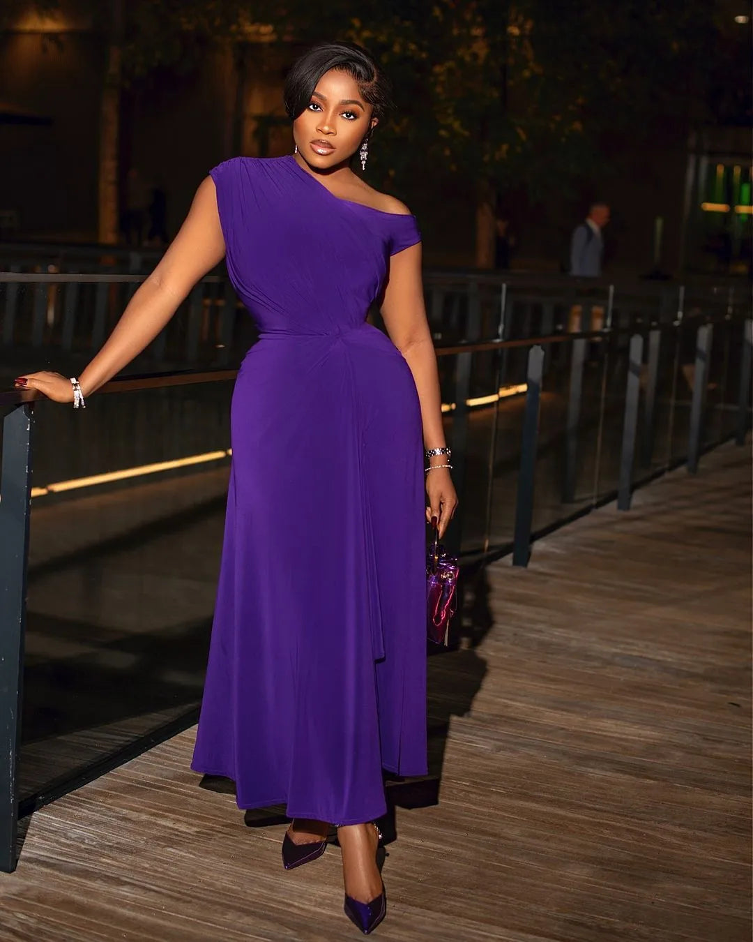 CM.YAYA Fashion Women Ruched Sleeveless High Side Split Maxi Dress Holiday Birthday Sexy Night Club Party Street Long Dresses