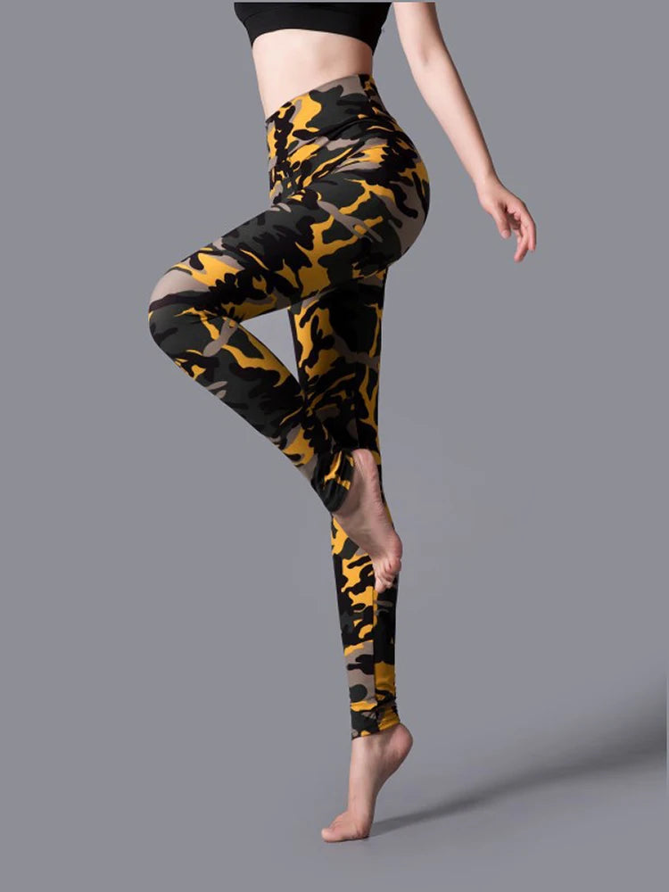 CUHAKCI High Waist Leggings Sportwear Workout Women Jeggings Elastic Pants Leopard Summer Printed Stripe Sexy Fitness Leggins