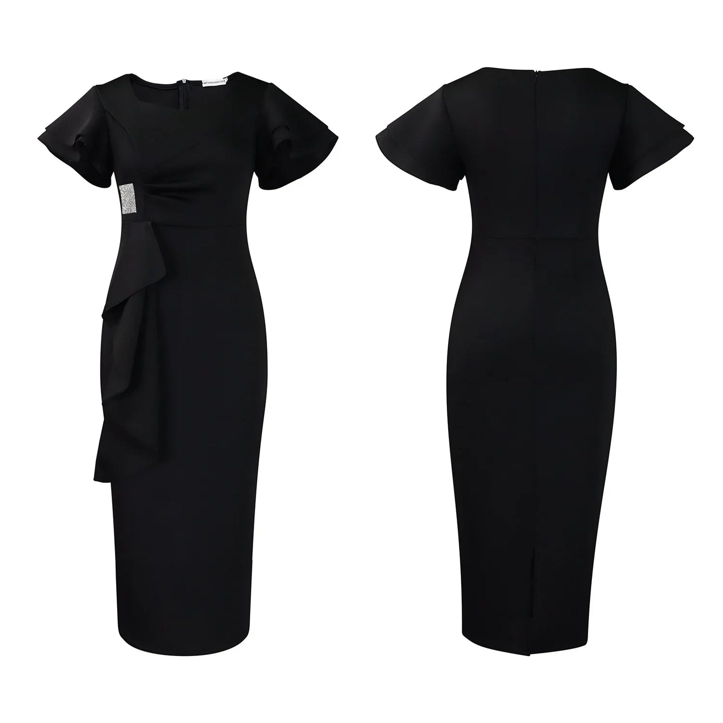 Elegant Pure Color African Style Wrap Dress D3310 New Fashionable Transoceanic Dress with Lace Trim Elegant African Dress
