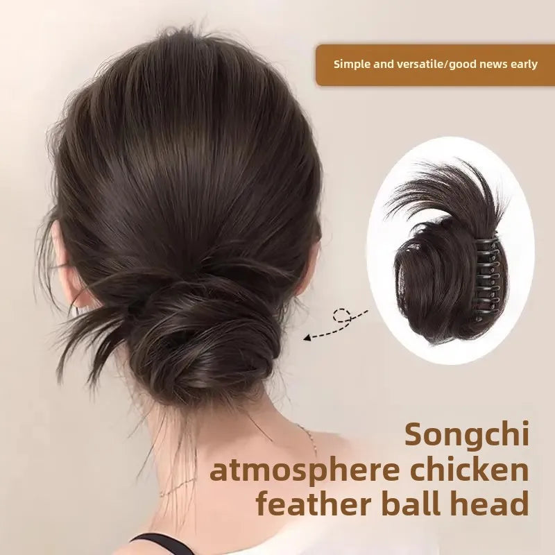 Realistic Hair Extensions Hair Bands Bun Maker Hair Clips Fake Hair Low Ponytail Holder Fake Hair Bundles Hair Accessories