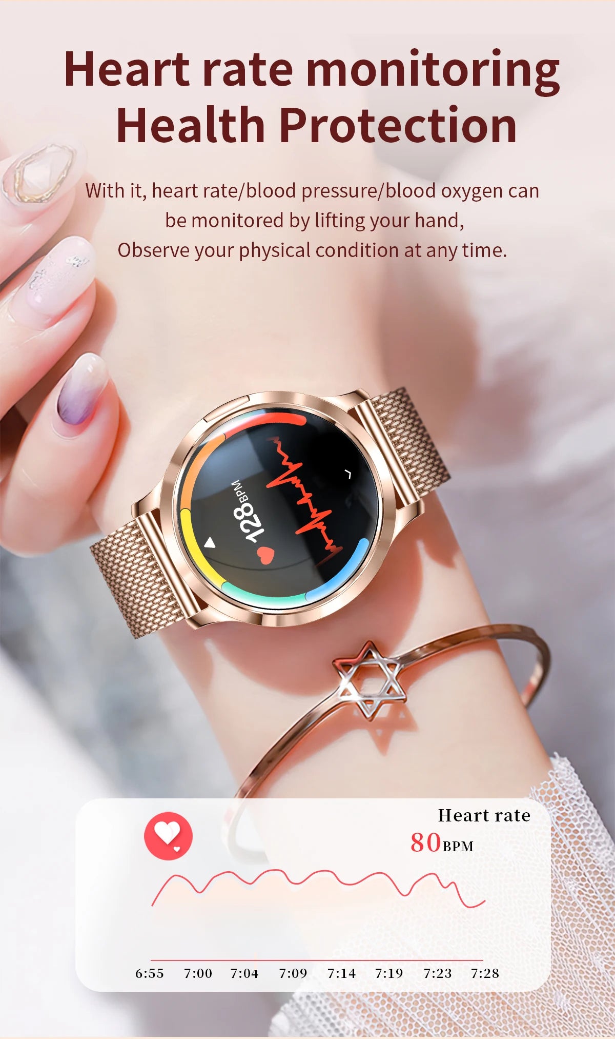 2025 New Smart Watch For Women 1.32"HD AMOLED Screen IP68 Waterproof Heart Rate Women Health Ladies Smartwatches For Android ios