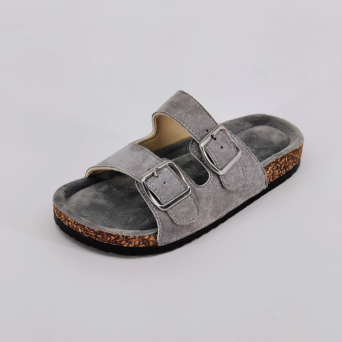 Trendy and Fashionable Buckle Flat Cork Slippers Holiday Style Summer Men's and Women's Beach Buckle Outdoor Casual Sandals