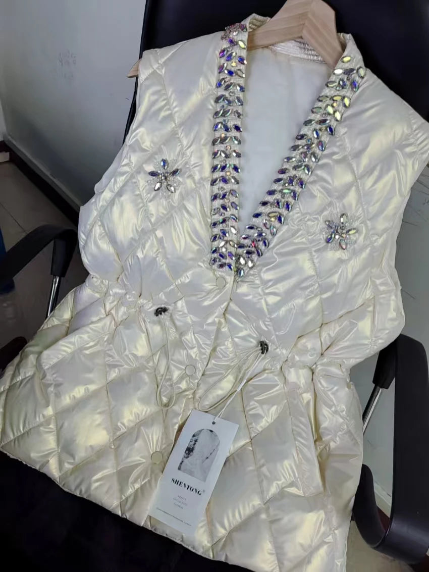 Real Photo Autumn Winter Cotton Padded Vest Jackets for Women Sleeveless Waistcoat Ladies Outwears Vest Jacket Woman Clothes