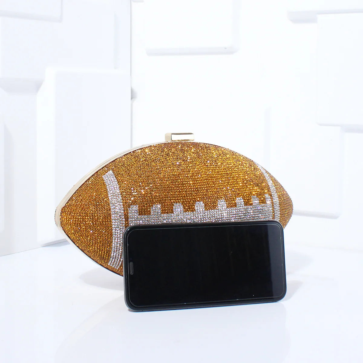 Football-Shaped Evening Minaudière - Exquisite High-End Banquet Purse for Dance Events Versatile Shoulder Messenger Bag