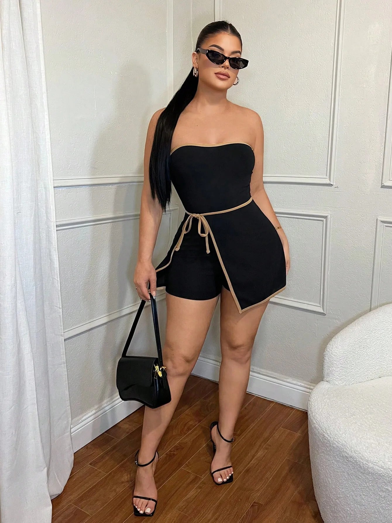 FAGADOER Sexy Striped Patchwork Bodycon Jumpsuits Women Solid Sleeveless Backless One Piece Rompers Female Streetwear Overalls