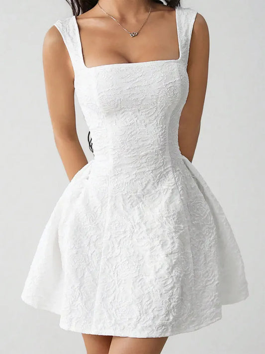 Summer New Women's Dresses Streetwear Fashion Tank Sleeve A-Line Dress Solid Sexy Club Party Female Backless Dresses Clothing