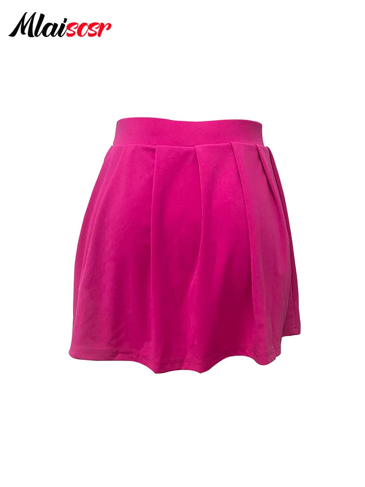 Mlaiscsr Gothic Style Pleated Punk Irregular Ring Shorts Skirt High Waist A-Line Harajuku Mini Pants Sexy Party Night Clubwear