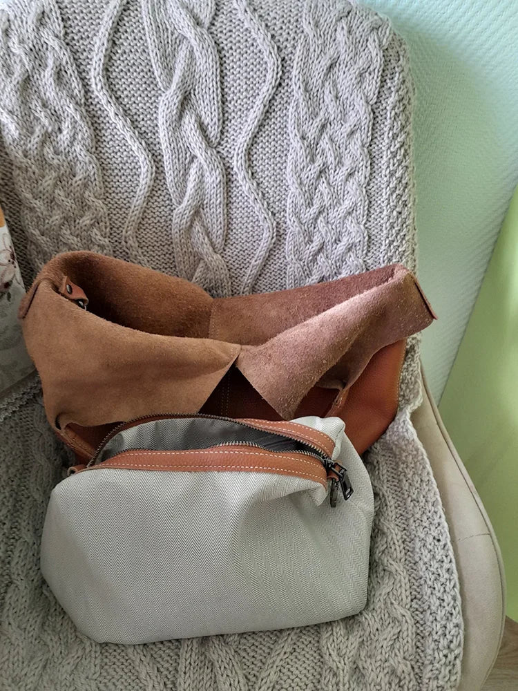 Bucket Bag Ladies Luxury Women Tote Bag Casual Genuine Cow Leather Shoulder Bags ladies Tote Handbags Big Shopper Bag for Female