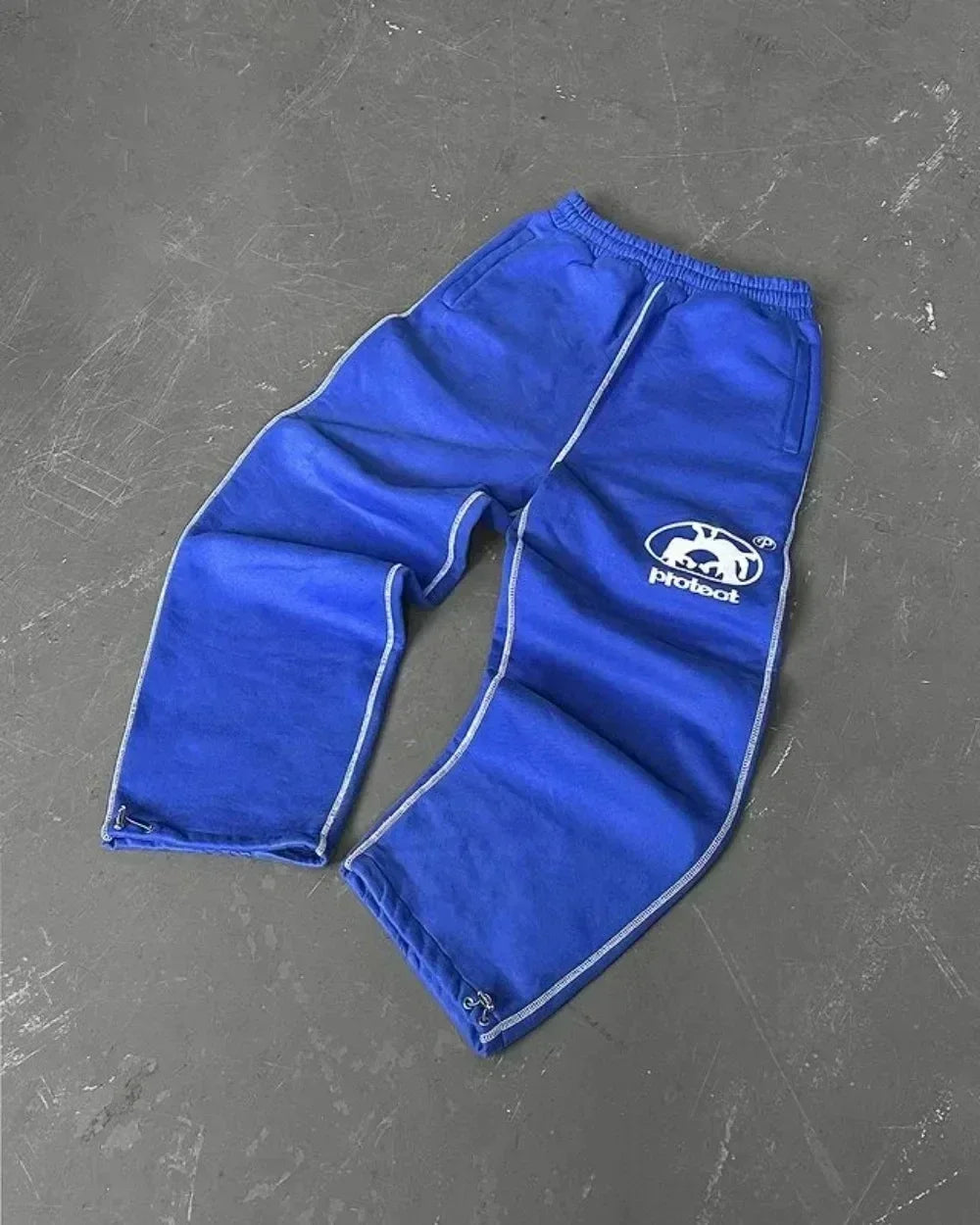 American Womens Mens Sports Pants Y2K Clothing Hip Hop Patch Letter Patch Baggy Pants Punk Rock Drawstring Jogging Pants