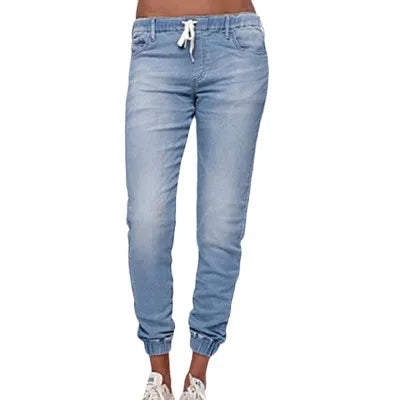 Elastic Waist Slim Fit Pegged Tapered Pants For Women