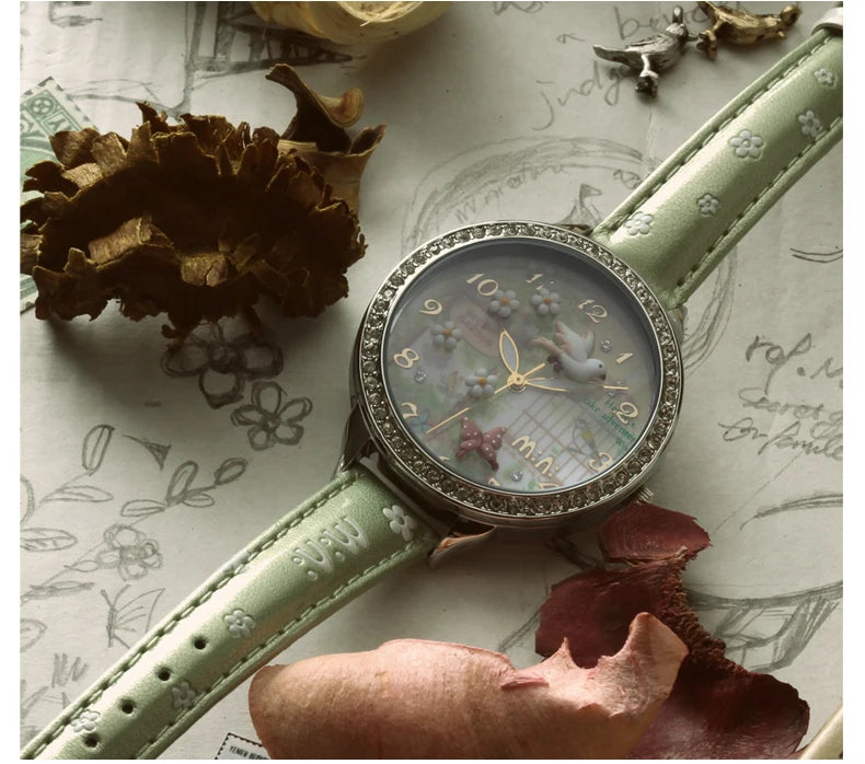 M:N: Brand Fashion Watch Ladies Luxury Hand-made 3D Bird Girl Gift Quartz Wristwatches Waterproof Luminous for Women Reloj Mujer